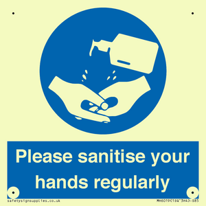 Please sanitise your hands regularly